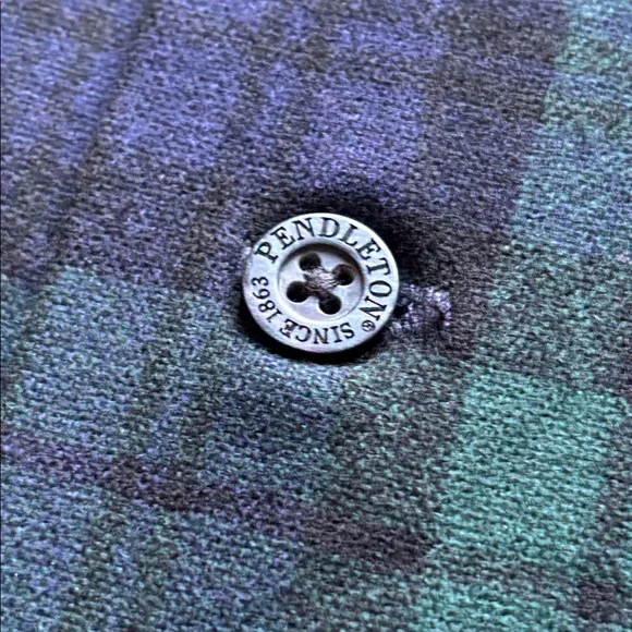 Pendleton Original Board Shirt Authentic Black Watch Tartan Wool Loop Collar XL - Picture 5 of 12